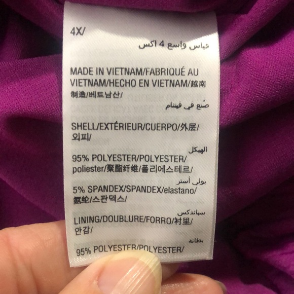 NEW Alfani Plus Size Bubble Sleeve Top, Size 4X, Purple Fushia - Picture 5 of 6